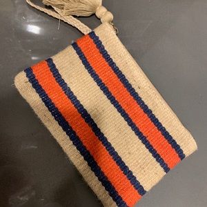 J. Jill | Burlap striped clutch